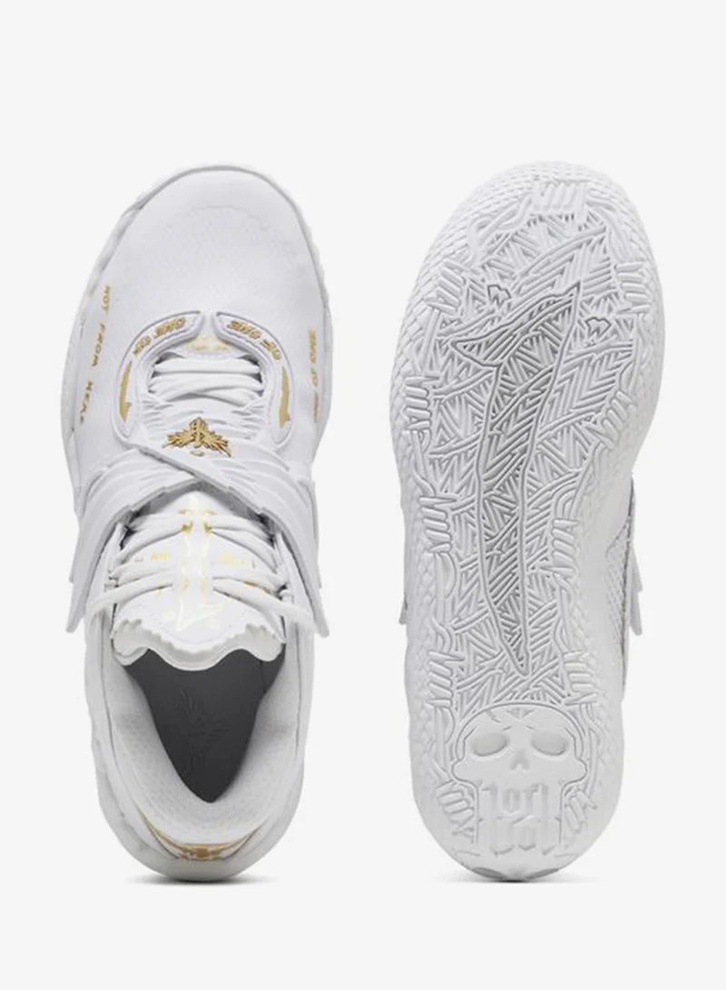 Puma PUMA White-Gold MB.05 Mist Basketball Shoes Unisex for Men | Best Price UAE