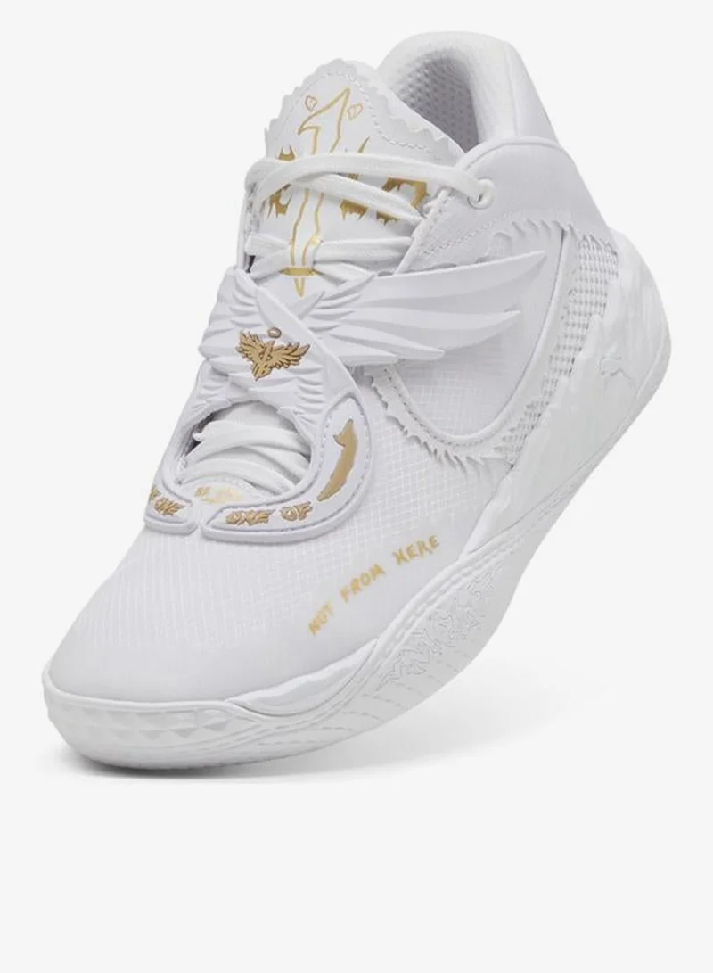 Puma PUMA White-Gold MB.05 Mist Basketball Shoes Unisex for Men | Best Price UAE