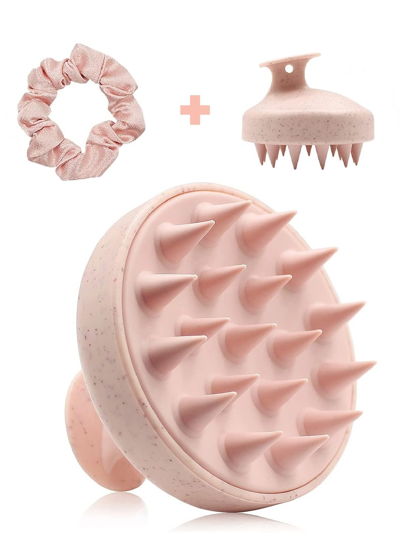 ZUKIMM Hair Scalp Massager Shampoo Brush for Shower, Scalp Scrubber with Soft Silicone Bristles for Hair Growth & Dandruff Treatment, Wet Dry Oil Hair Massager for All Hair Types of Women (Pink)  - Image 1