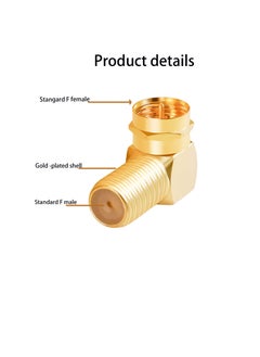 SUNSAR 4 Pack F Type Right Angle Male to Female Adapters RG6 Gold Plated Coaxial Connectors for Coax Cables, Wall Mounted TV, Wall Plates Coax 90 Degree  - Image 3