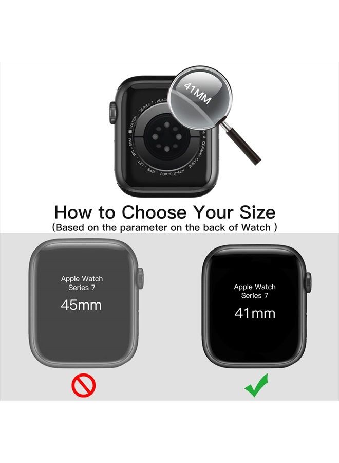Case with Screen Protector Compatible with Apple Watch Series 8 7 41mm, Overall Protective Cover, Built-in Tempered Glass Film High Sensitivity, 2 Pack (Clear)