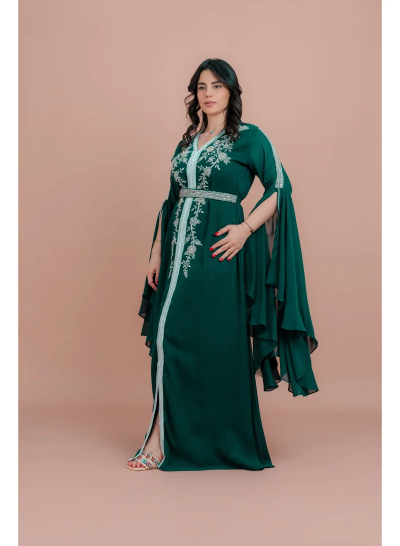 اكسا قفطان أنيق بحزام من قطعتين