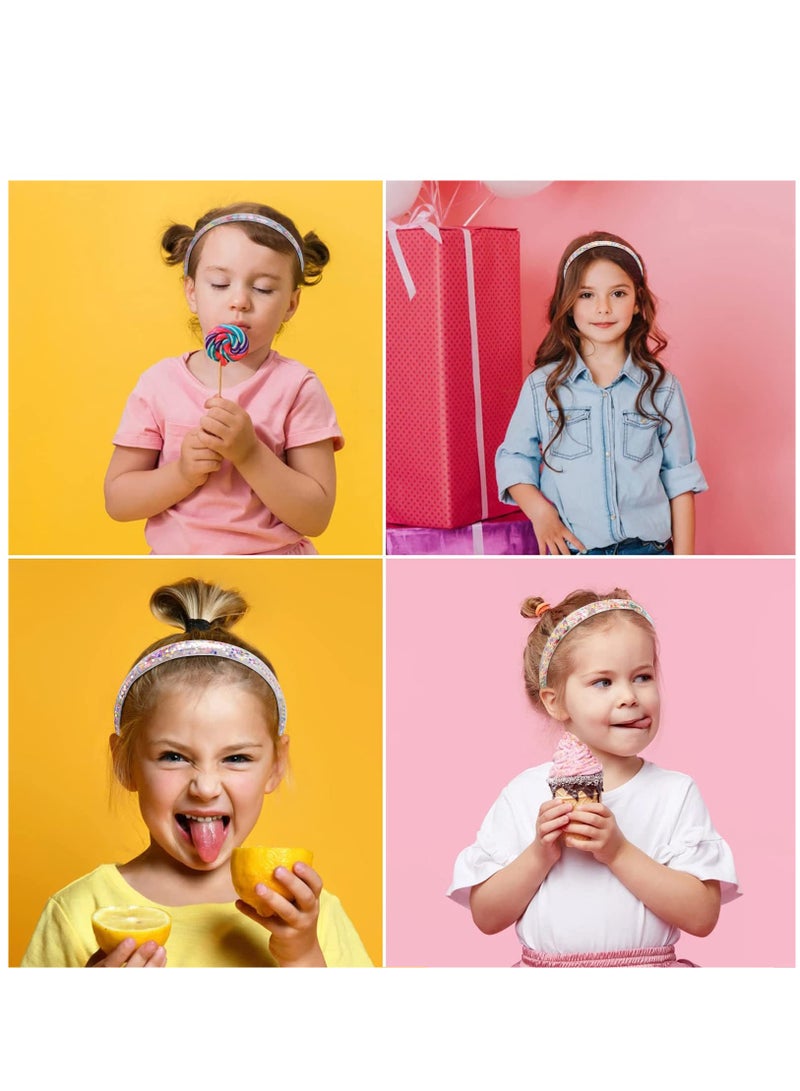 Excefore Cute Sequins Colorful Quicksand Hoop, 4Pcs Children's headdress headband With Gear Non Slip Accessories Hair Accessories Gift For Girls - Image 4
