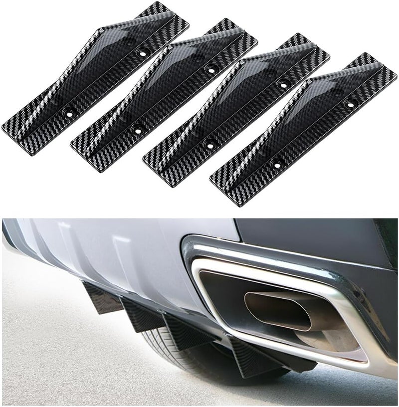 Luckam 4Pcs Universal Rear Bumper Wing Lip Diffuser, Car Anti-Crash Accessories Spoiler Shark Fin Protector, Rear Bumper Splitter Lip Wing for Auto Decoration Car SUV Truck - Image 2