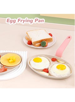 Hihonor Egg Frying Pan, 2-Cup Mini Nonstick Egg Pan & Omelet Pan for Breakfast, Healthy Non Toxic Pancake Pan, Easy to Clean Egg Cooker Pan, Suitable for Gas Stove & Induction Cookware (Pink)  - Image 1