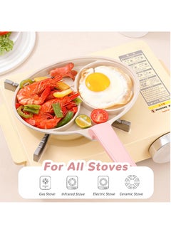 Hihonor Egg Frying Pan, 2-Cup Mini Nonstick Egg Pan & Omelet Pan for Breakfast, Healthy Non Toxic Pancake Pan, Easy to Clean Egg Cooker Pan, Suitable for Gas Stove & Induction Cookware (Pink)  - Image 3
