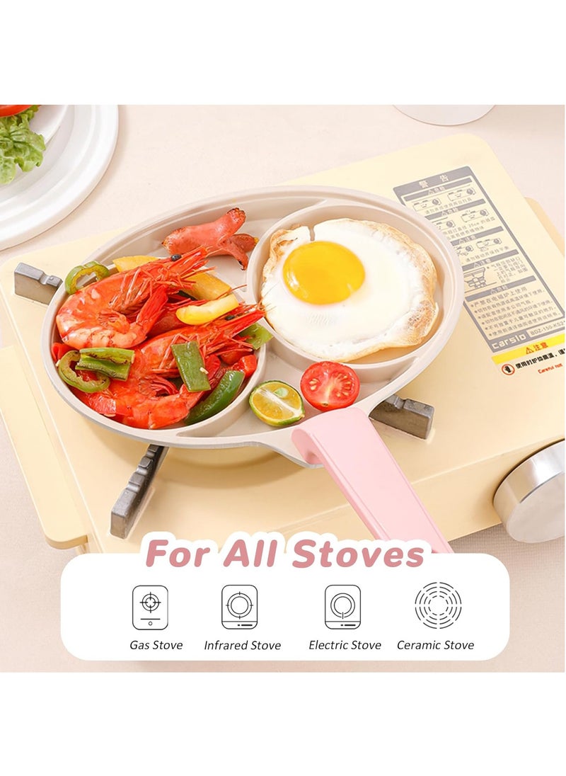 Hihonor - Egg Frying Pan, 2-Cup Mini Nonstick Egg Pan & Omelet Pan for Breakfast, Healthy Non Toxic Pancake Pan, Easy to Clean Egg Cooker Pan, Suitable for Gas Stove & Induction Cookware (Pink) - Image 1