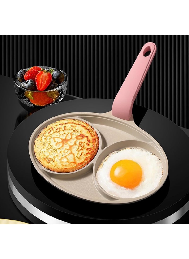 Hihonor - Egg Frying Pan, 2-Cup Mini Nonstick Egg Pan & Omelet Pan for Breakfast, Healthy Non Toxic Pancake Pan, Easy to Clean Egg Cooker Pan, Suitable for Gas Stove & Induction Cookware (Pink) - Image 1