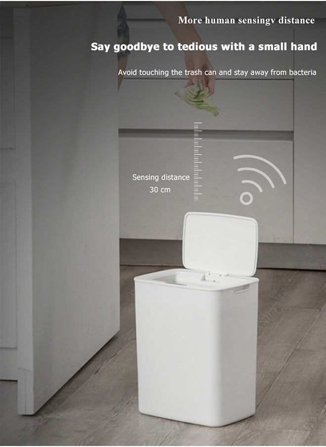 Generic Bathroom Touchless Trash Can, 14L Smart Automatic Motion Sensor Rubbish Can with Lid, Electric Narrow Small Garbage Bin for Kitchen Office Living Room Toilet Bedroom RV  - Image 2