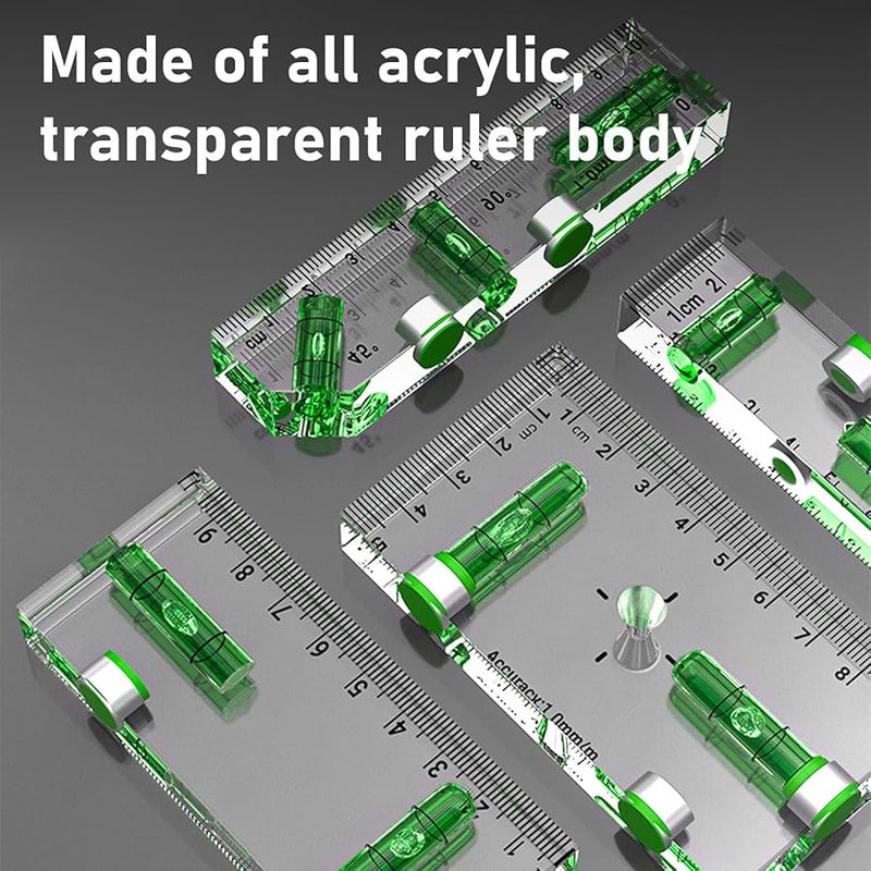 أداة مستوى الجيب الأكريليكية مع فقاعة 90 و 180 درجة وقاعدة مغناطيسية قوية للميكانيكيين - Image 5