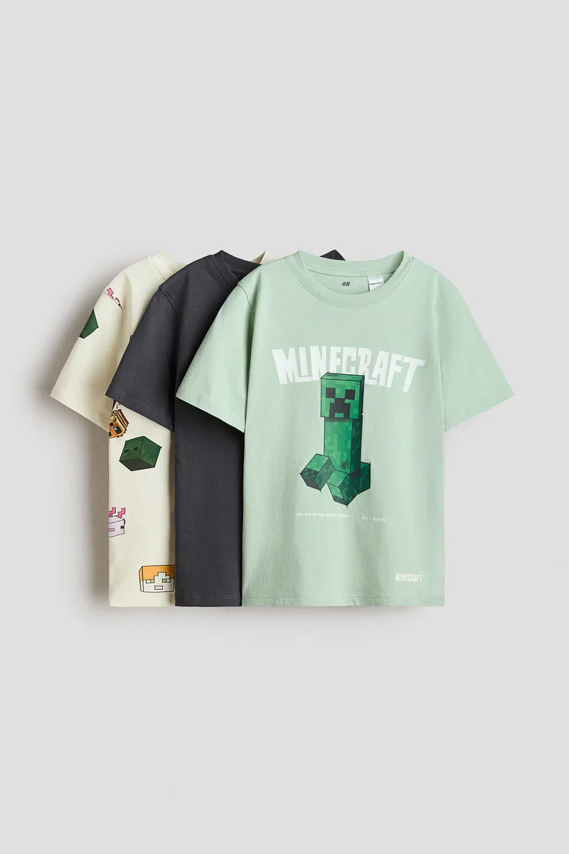 H&M 3-pack printed T-shirts
