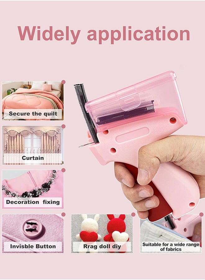 Sweet Life Tagging Gun for Clothing, Quick Clothing Fixer, Stitchy Gun for Clothes with Storage Box, Quick Clothing Fixer, 5 Fine Needles, 1200Pcs (600 White & 600 Black) Fasteners, Pink  - Image 3