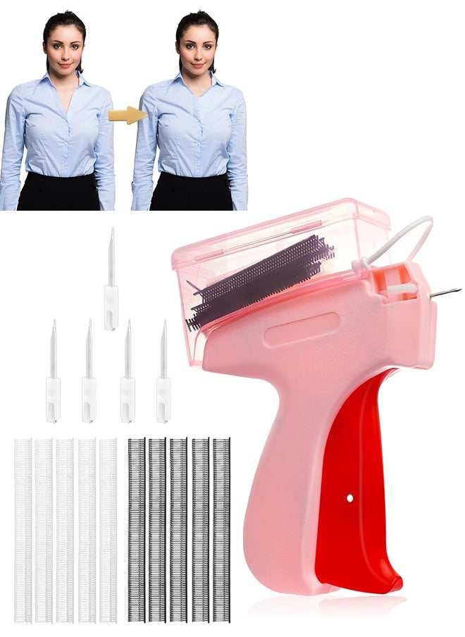 Sweet Life Tagging Gun for Clothing, Quick Clothing Fixer, Stitchy Gun for Clothes with Storage Box, Quick Clothing Fixer, 5 Fine Needles, 1200Pcs (600 White & 600 Black) Fasteners, Pink  - Image 1