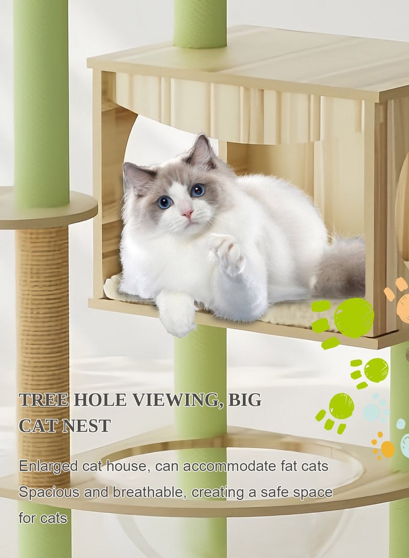 Kidle Cat Tree Cat Climbing Frame with Space Capsule Cat Scratching Post Cat House 124*39.5*39.5cm - Image 5