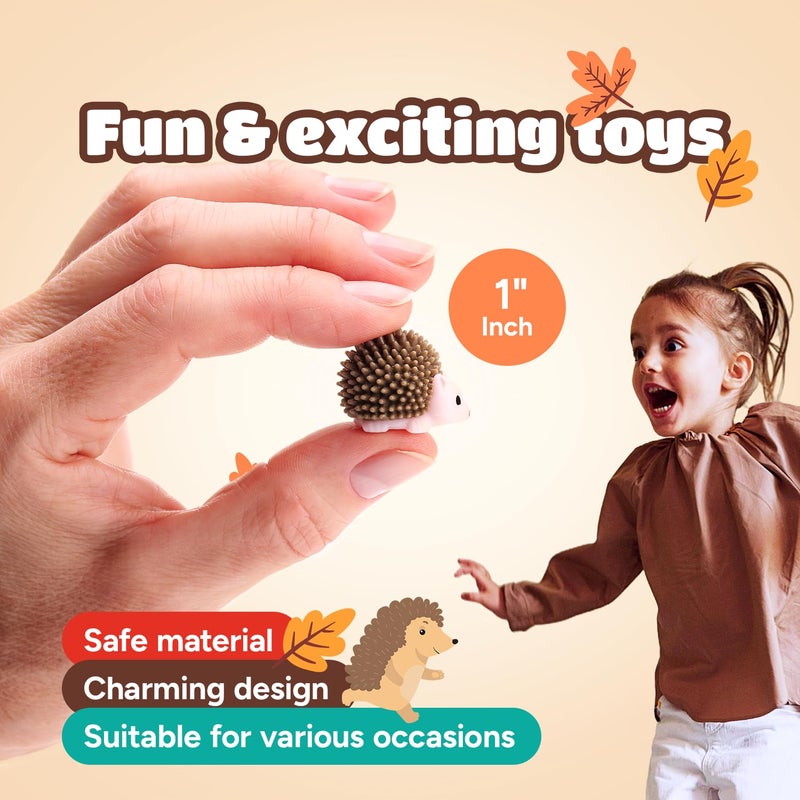 Entervending Hedgehog Toy Figurines - Wild Life Animal Figures 25 Pcs - Figurines Party Favors for Kids - Cake Toppers - Woodland Decoration Playset - Cognitive Toys - Image 2