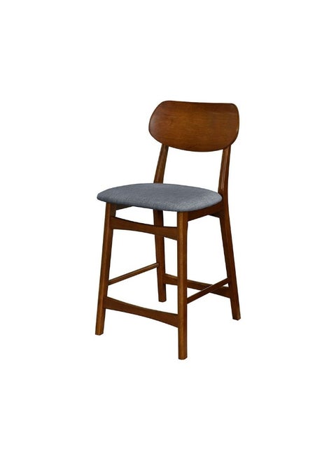 Arsenal Solidwood Bar Chair Fabric Upholstery Strong And Sturdy Kitchen Dining Chairs Single Seater Modern Design Furniture For Dining Room Kitchen L56Xw49Xh110Cm - Walnut/Charcoal
