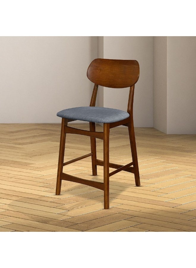 Arsenal Solidwood Bar Chair Fabric Upholstery Strong And Sturdy Kitchen Dining Chairs Single Seater Modern Design Furniture For Dining Room Kitchen L56Xw49Xh110Cm - Walnut/Charcoal