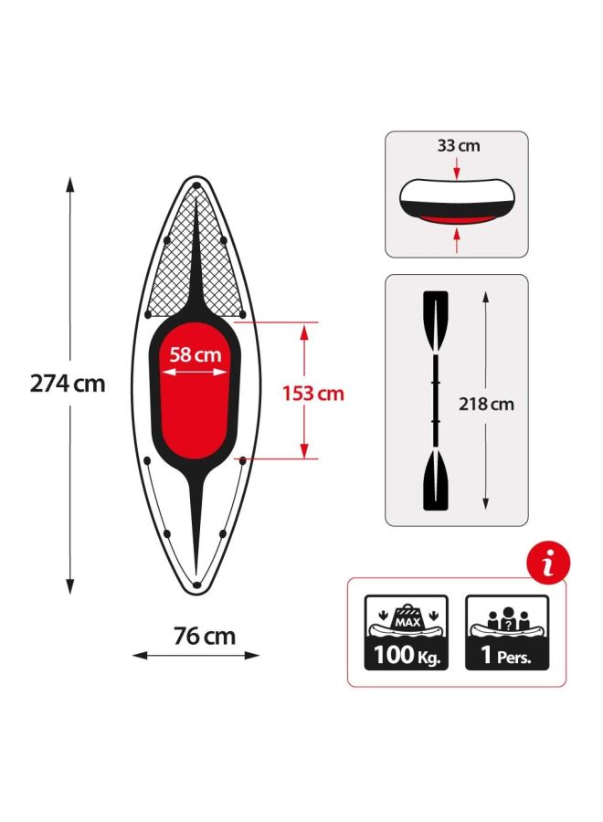 INTEX Challenger K1 Inflatable Kayak And Paddle - Image 4