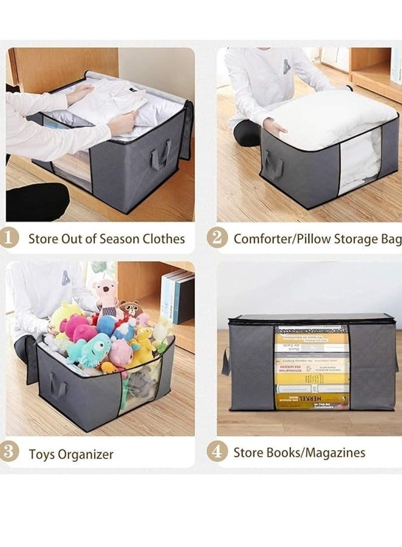 FALMER 3 Pieces Large Capacity Sized Bags Clothes Storage Organizers Foldable, durable, and space-saving with See-Through Window and Carry Handles - Image 5