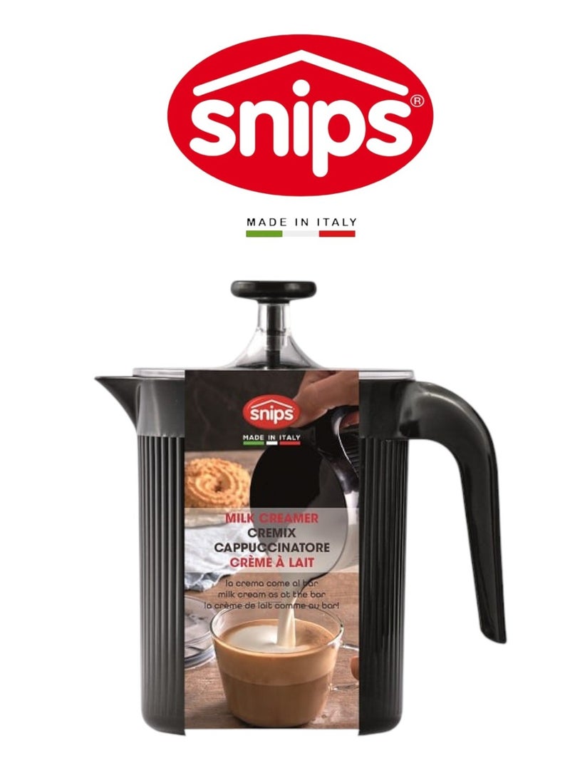 Snips Cremix Cappuccino Milk Frother – Black, Made in Italy - Image 1