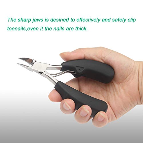 Kriq Nail Clippers Toenail Clippers for Thick Nails for Seniors with Curve Diagonal Blade for Ingrown Nails Effortlessly Toe Nail Clippers Heavy Duty Stainless Steel Physician Easy Grip for Older Hand - Image 3