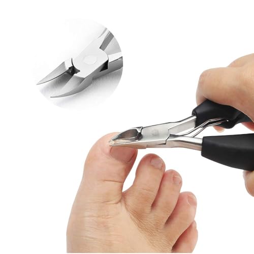 Kriq Nail Clippers Toenail Clippers for Thick Nails for Seniors with Curve Diagonal Blade for Ingrown Nails Effortlessly Toe Nail Clippers Heavy Duty Stainless Steel Physician Easy Grip for Older Hand - Image 1