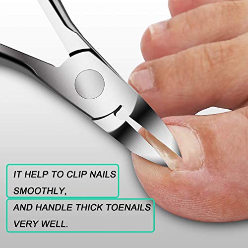Kriq Nail Clippers Toenail Clippers for Thick Nails for Seniors with Curve Diagonal Blade for Ingrown Nails Effortlessly Toe Nail Clippers Heavy Duty Stainless Steel Physician Easy Grip for Older Hand - Image 4