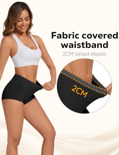 ALLBASE womens Cotton Underwear Ladies High Waisted Full Coverage Stretch Postpartum Panties Pack of 5 - Image 2