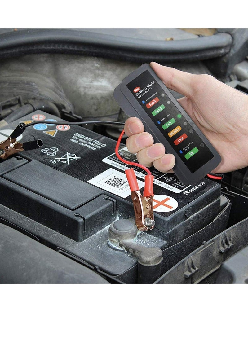 Generic 12V Car Battery Tester, Alternator Tester Automotive, Battery Checker, Analyzer to Check Alternator and Battery Charging System, LED Indication  - Image 4