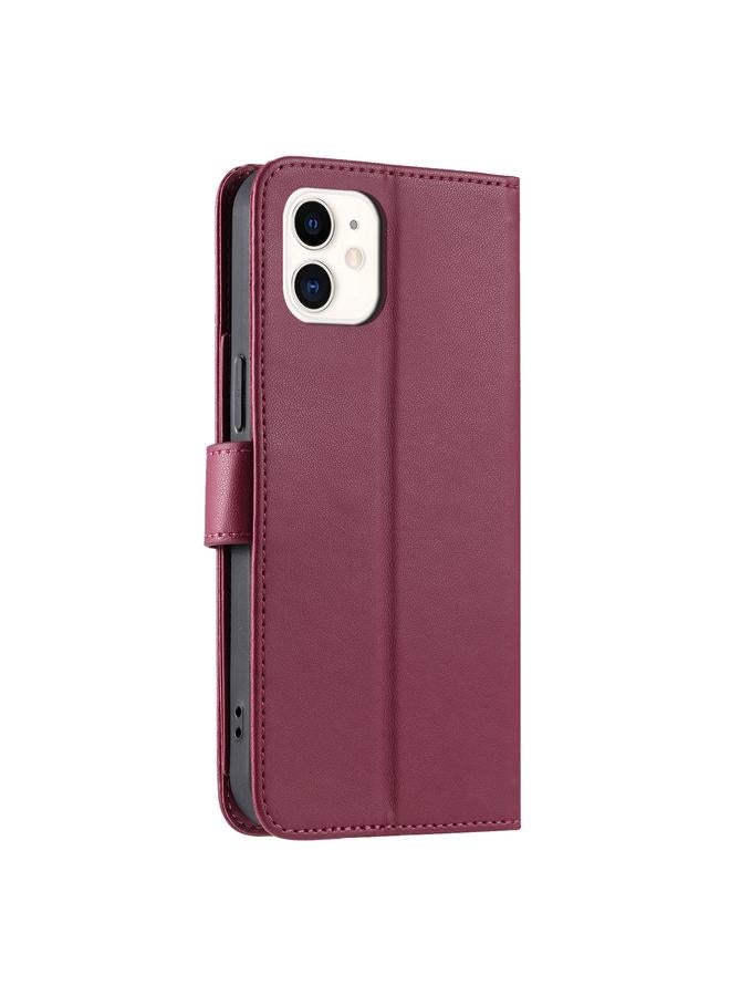 Zaboon Case For iPhone 12 mini Ring Buckle Rhombic Leather Phone Case - Image 3