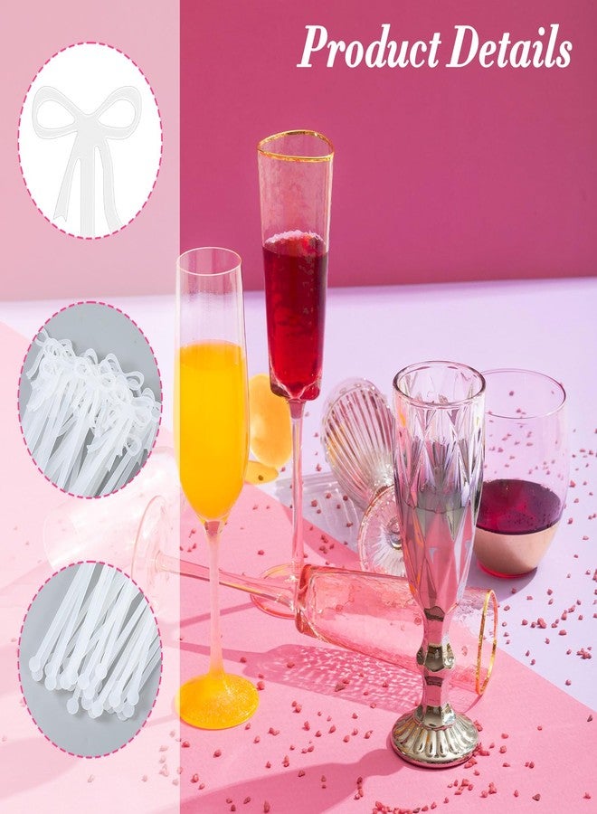Yuanchu 30 Pack Coquette Acrylic Bow Drink Stirrers, Transparent Swizzle Sticks for Cocktail Coffee Reusable Stirrers for Bachelorette Wedding Bridal Shower Party Decorations Supplies - Image 4