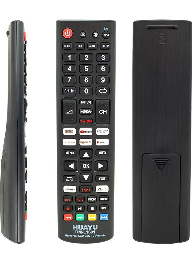 Huayu - Kl RM-L1691 Universal LCD LED TV Remote with Netflix-Youtube-Google Play Buttons - Image 1