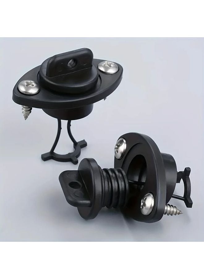 عبوتان من مجموعة سدادة تصريف قارب عالمية من النايلون الأسود مع مسامير للكانو والكاياك - Image 4