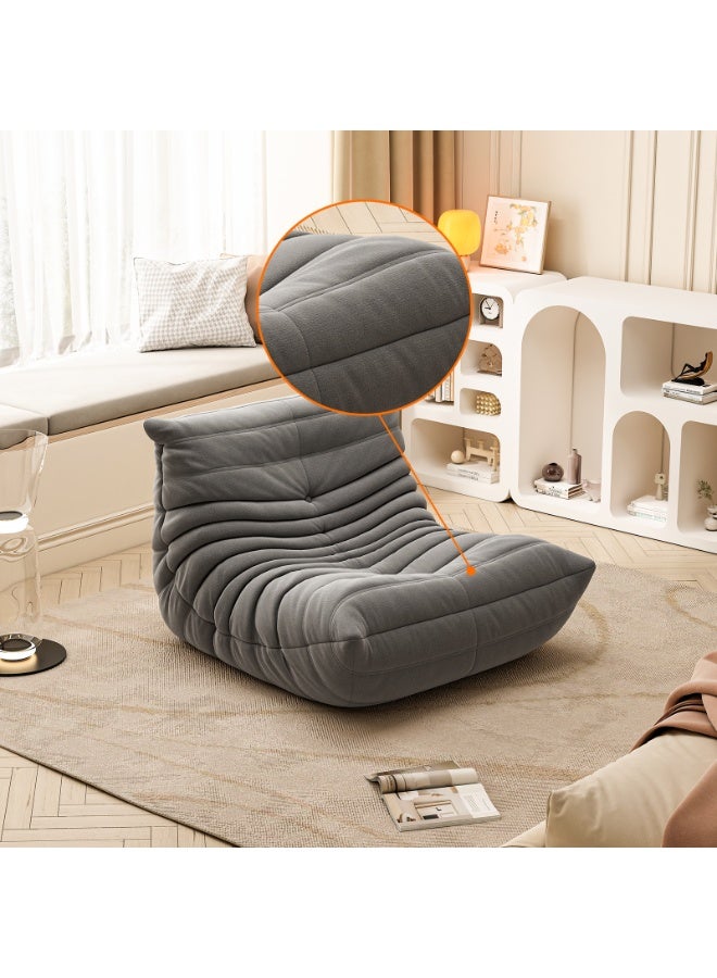 هافرتيس أريكة استرخاء، أريكة مريحة لغرفة المعيشة، أريكة بتصميم كاتربيلر، كرسي أريكة قماشي للاسترخاء في غرفة النوم أو الشرفة، لون رمادي، الأبعاد: 85*100*75 سم. - Image 3
