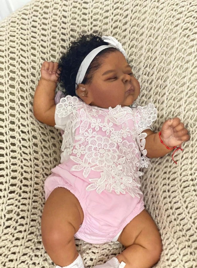 Zero Pam 20 Inch Black Reborn Baby Dolls Girl, Realistic African American Baby Dolls, Black Lifelike Silicone Full Body Babys Doll, Anatomically Babies Doll Curly Hair As Xmas Gifts - Image 5