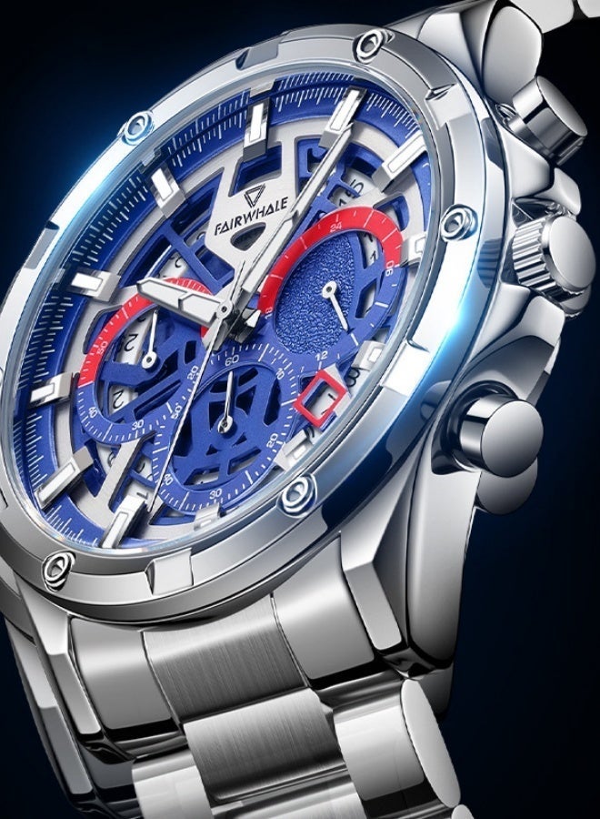 Mark Fairwhale Men's Round Three-Eye Six-Hand Multi-Function Calendar Pointer Watch - Image 3