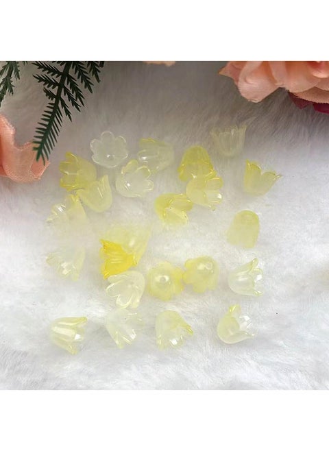 Two-Tone Calla Lily Gradient DIY Pendant Lemon yellow 10*10mm a kilo about 1900