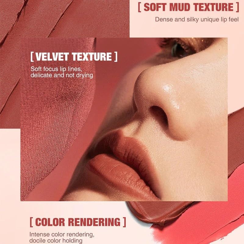 WEERSHUN Pigmented Velvet Lip Glaze for Lips & Cheeks, Velvet Matte Liquid Lipstick, High Pigmented Lip Stain, Smooth Soft Lip Makeup, Lightweight, Quick-Drying, Smooths & Hides Lip Lines (#03) - Image 3