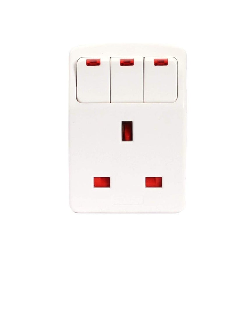 Terminator ESMA Approved 3Way British Plug Multi Adapter with Individual Switches, BS1362 Fused UK Plug Adaptor  - Image 2