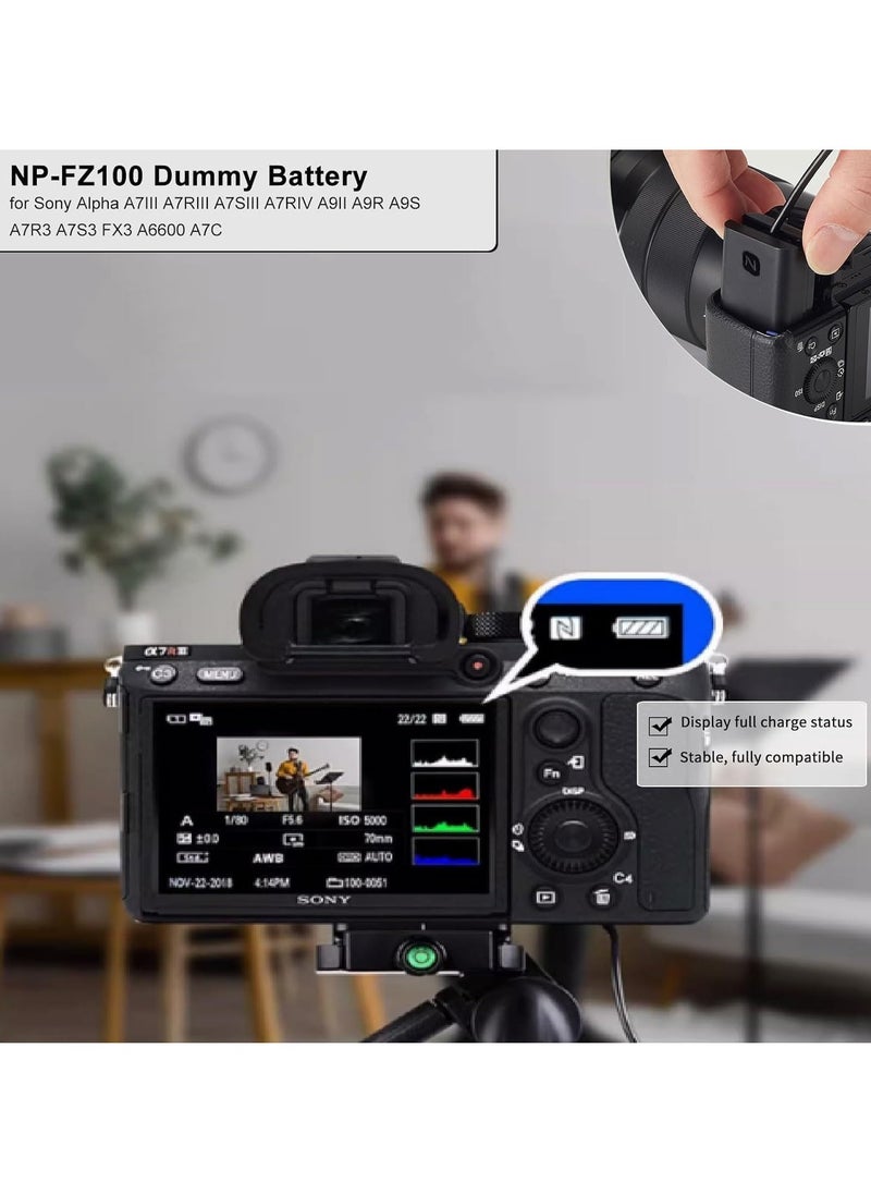 TIGER - NP-FZ100 AC Power Supply Adapter + BC-QZ1 Battery Charger Kit Compatible with Sony Alpha A6600, FX3, a7C, A1, A7 III, A7 IV, A7R III, A7R IV, A7S III, A9, A9 II, A9R, A9S – Fast Charging and Continuous Power for Cameras - Image 1