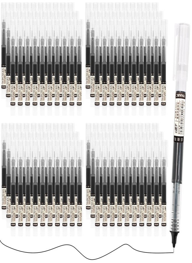 Beieverluck 120 Pieces Rolling Ball Pens 0.5 mm Extra Fine Point Pens Liquid Ink Quick Drying Pens for Office School Stationery Supply, Black Color - Image 1