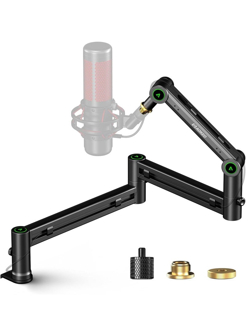 FlashHawk 2025 Upgraded Microphone Boom Arm, Low Profile Mic Stand 360° Rotatable Desk Mount For Blue Yeti,Snowball iCE,HyperX QuadCast,SoloCast,Elgato Wave,Etc - Image 1
