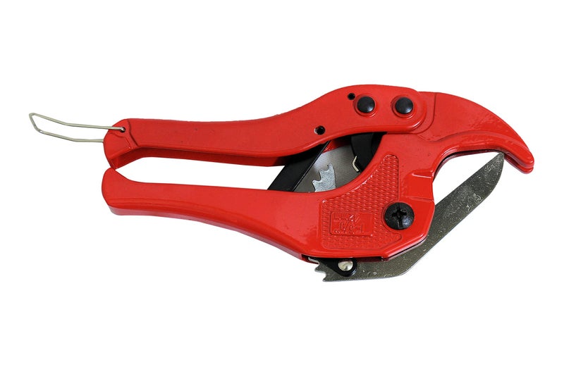 Jon Bhandari Tools PVC Pipe Cutter 42mm – Lightweight Tube Cutter with Ratchet Handle & Safety Lock | Heat-Treated Blade for Smooth Cutting of PVC & Plastic Pipes | Ideal for DIY & Home Use (Red) - Image 1