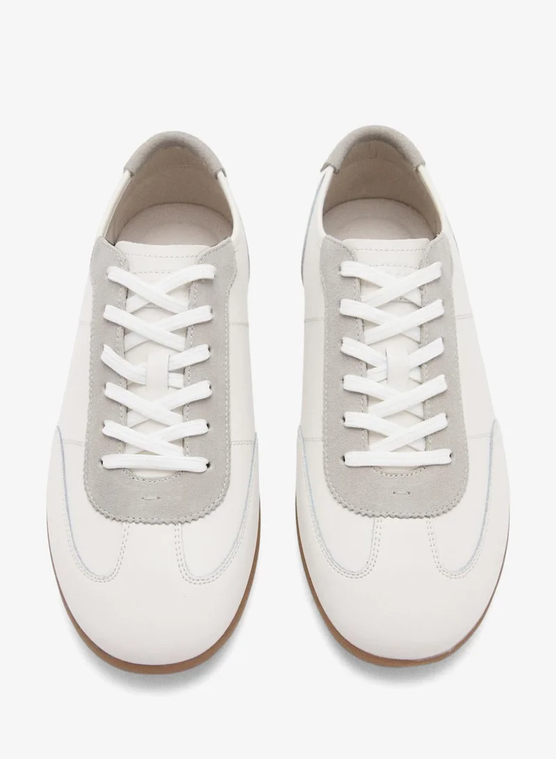 Mango Man 01-BLANCO Leather Mixed Sneakers for Men | Best Price UAE