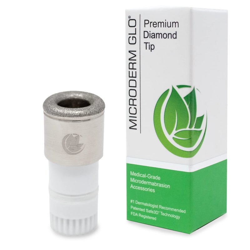 Microderm GLO Premium Diamond Microdermabrasion Tips by Microderm GLO - Medical Grade Stainless Steel Accessories, Patented Safe3D Technology, Safe for All Skin Types. (Premium) - Image 1