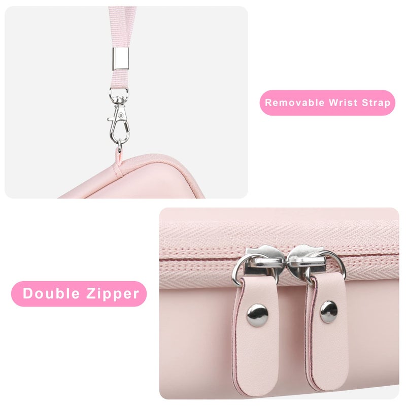 Canboc Carrying Case for Fujifilm Instax Mini Link 3 2 1 Smartphone Printer, Mesh pocket fit Instant Film and Cable, Soft Pink(Case Only) - Image 5