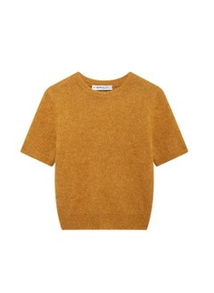 Generic ZA Cross-Border Womens Clothing Wholesale Camel Wool Blend Short Sleeves Knitted Top Bodycon Skirt Suit 2488109 2488108 Tops 