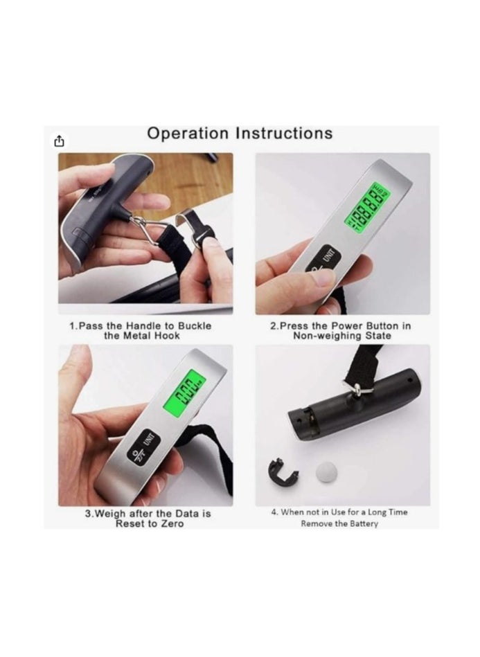 Generic - Digital Travel Luggage Scale - Portable Handheld Digital Baggage Scale with LCD Screen, 50kg/110lbs - Electronic Travel Scale for Suitcases and Bags - Lightweight Digital Weighing Scale for Luggage. - Image 1