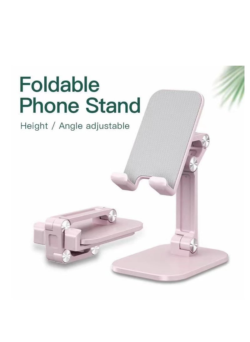 Phone Stand, Adjustable Height and Angle Cell Phone Stand for Desk Foldable Holder, Taller iPhone Stand Compatible 4-11 Inch All Mobile Phone/iPad/Tablet