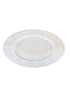 Glass serving dish for sweets, chocolate, and fruits, multi-use, size 32cm, depth 3 cm